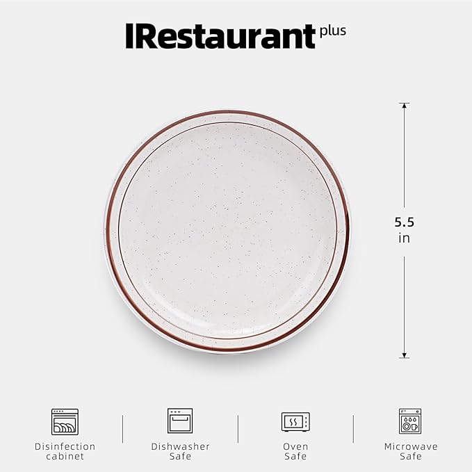 Stoneware Narrow Rim Commercial Grade Dinnerware (Brown Speckle, Saucer 5.5")