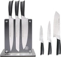 Schmidt Brothers - Heritage 7-Piece Kitcken Knife Set, High-Carbon German Stainless Steel Cutlery, and Clear Acrylic Magnetic Block Set