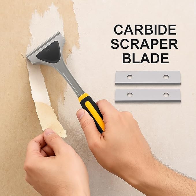 Paint Scraper Carbide Blades Double-Edged Reversible Replacement Blade (2.38"(60mm),10packs) By LU&MN