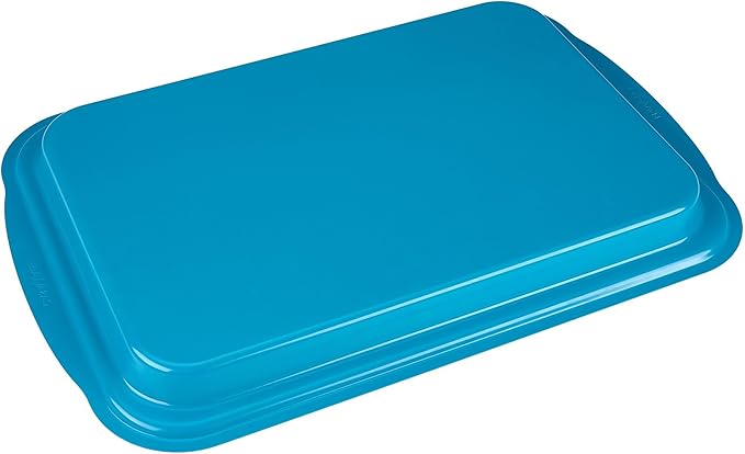 casaWare 17.5 x 12 x 1-Inch Cookie Sheet with 1.5-Inch Handles, Ultimate Series Commercial Weight, Ceramic Non-Stick Coating (Blue Granite)