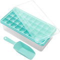 Silicone Ice Cube Tray with Leak-Proof Lid & Storage Bin for Freezer – BPA-Free 36-Piece Nugget Ice Molds, Spill-Resistant Cover & Ice Scoop Container Cover