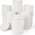 JOLLY PARTY 25pack 32oz Paper Soup Containers with Lids, Disposable Food Cups, White Ice Cream Bowls, Paper food Storage with Vented Lids, for Restaurants, To-Go Lunch