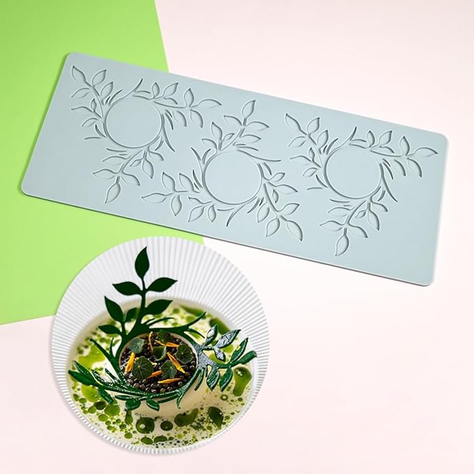 TUKE Leaf Molds Silicone Fondant Molds 3D Ring Leaf Flower Chocolate Molds, Silicone Molds for Baking, Sugar Craft, Wax, Gum Paste, Cupcakes, Clay (Flower_12.08x4.92x0.12inch)