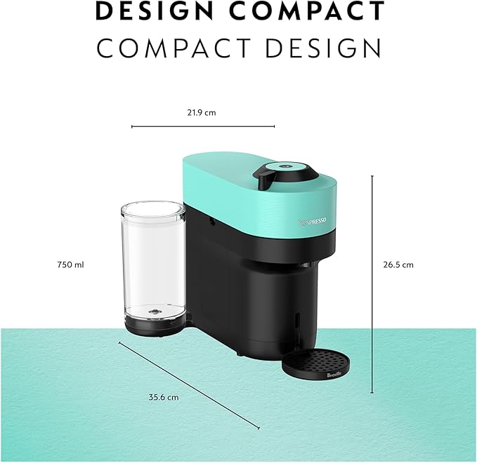 Nespresso Vertuo Pop+ Coffee and Espresso Maker by Breville, Aqua Mint