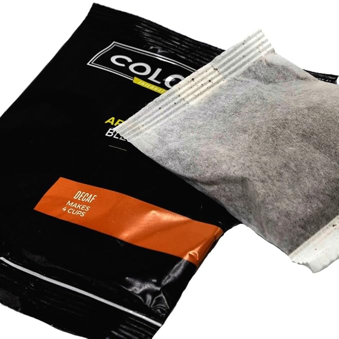 Colonial In-Room Decaf Ground Coffee Filter Packs for Hotel Rooms, Decaffeinated Dark Roast, 0.50 Ounce (Pack of 50), Use with 4-Cup Drip Coffee Machine