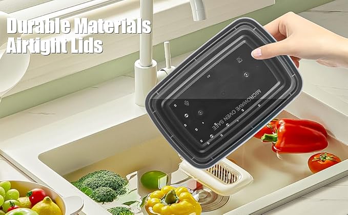100 PACK, 24 oz. Meal Prep Containers, Extra Large & Thick Food Storage Containers with Lids - BPA Free Stackable Microwavable & Dishwasher Safe, Travel, To Go, Bento Box