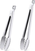 Kitchen Tongs for Cooking - 9 Inch & 12 Inch Heat Resistant Stainless Steel Metal Locking Tong, BBQ Tongs Grill Tong for Cooking, Grilling, BBQ/Barbecue, Food (9+12 inch)