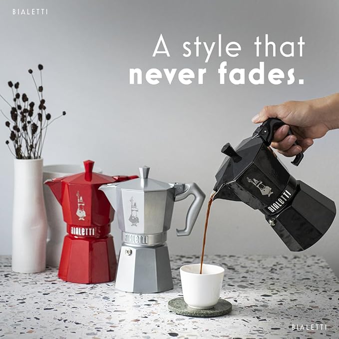 Bialetti Mocha Exclusive Black 3 Cup Open Fire (Coffee Maker, Espresso Maker, Makinetta)