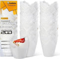 Katbite Tulip Cupcake Liners 200PCS, Muffin Baking Cupcake Liners Holders, Baking Cups, Cupcake Wrapper for Party, Wedding, Birthday(White)
