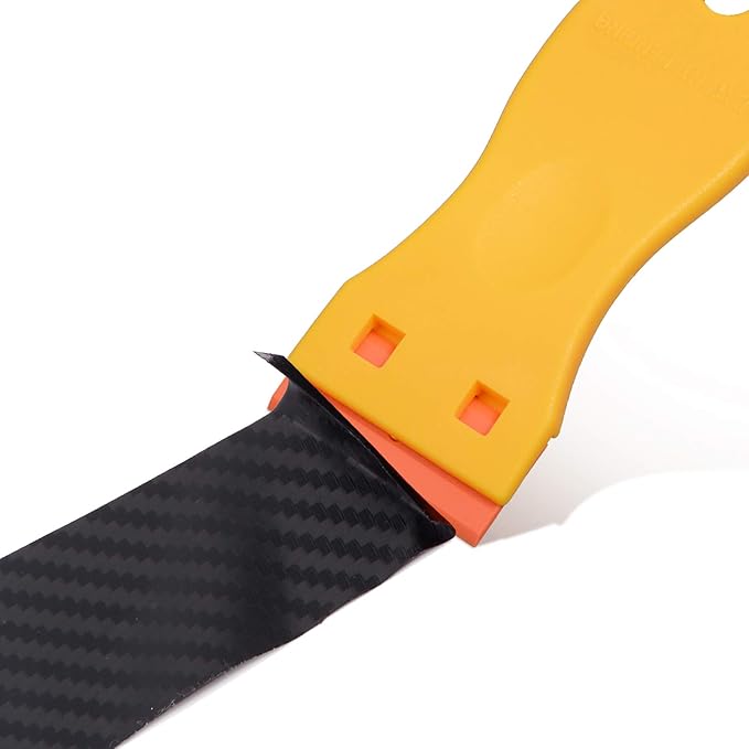 EHDIS 1.5" Plastic Razor Scraper Tool with 10pcs Double Edged Blades for Adhesive Remover,Removing Labels Stickers Decals Taping on Glass Windows(Yellow)