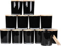 Thick Candle Jars for Making Candles 12 Pcs, 7 OZ Empty Jars with Wood Lids for Candle Making, Sample Container, Black