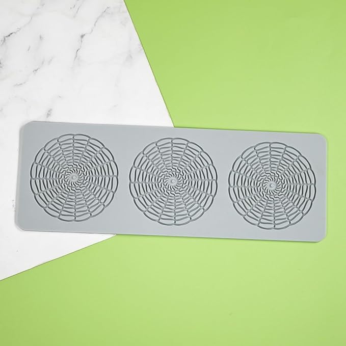 TUKE Tuile Molds Circular Grid Candy Mold Chocolate Candy 3D Hollow Leaf Silicone Mold, Sugar Craft Cake Decoration, Cupcake Top, Polymer Clay (Circular Grid_9.6x3.4x0.12 inch)