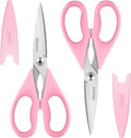 Gifts for Women, Mom, Wife, Her - Couple, Happy Birthday, Wedding Gifts, Christmas Day, Housewarming Gifts, iBayam Kitchen Scissors Heavy Duty Meat Poultry Shears Dishwasher Safe, Pink Stuff