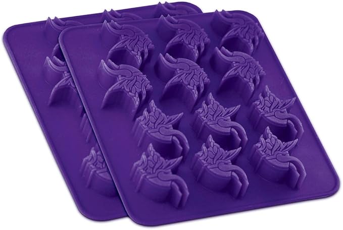 MasterPieces NFL Minnesota Vikings Ice Cube Tray – Silicone Mold for Ice, Candy, Chocolates – Vikings Kitchen Accessories