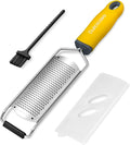 Classic Zester and Grater - Professional Kitchen Lemon Zester for Lime, Cheese, Garlic, Ginger, Chocolate, Vegetables, Fruits, Dishwasher Safe (Wide)