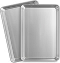 JoyTable Aluminum Baking Sheet Set, Quarter Sheet Pan, Commercial Quality Cookie Sheets for Baking or Roasting Non-Stick, Warp Resistant Aluminum 9 x 13 Baking Pan