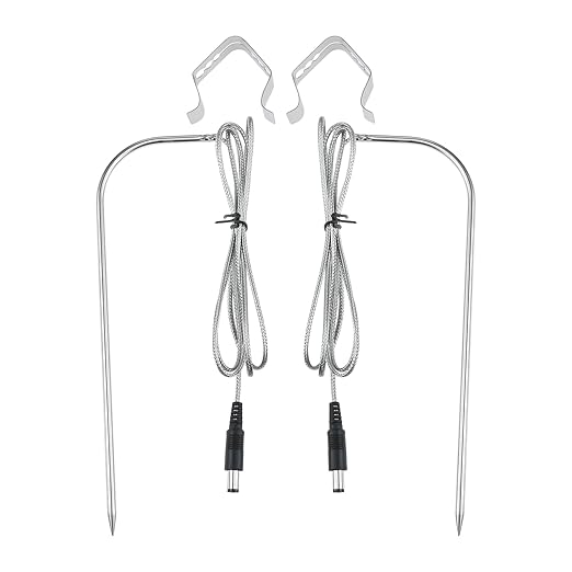 Mtsooning Grill Meat Probe, 2 Pack Temperature Probe with Probe Clip Replacement for Rec Tec Wood Pellet BBQ Grills,Recteq RT-1250, RT-700, RT-590, RT-B380 Bullseye Grill Accessories