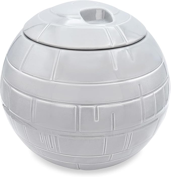 STAR WARS Death Star 10-Inch Ceramic Cookie Jar Container With Lid | Kitchen Storage For Snacks