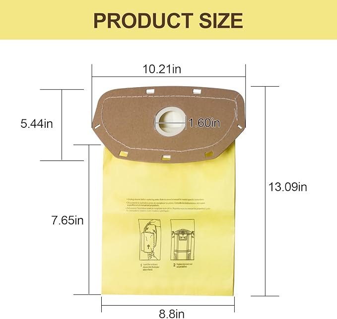 AH10232 Type CB1A Allergen Filtration Backpack Vacuum Bag Fit for Hoover Backpack Vacuum CH34006, CH93600, and CH93619(5 Pack)
