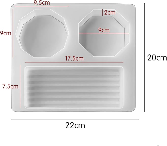 2 Pack Silicone Deep Coaster Molds - Round & Rectangle, 3D & Resin Casting, Craft Supplies - Tray Casting Table Decoration Mold