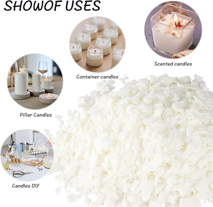 Candle Making Soy Wax-2 lb Bag（32oz）-Pure Nature DIY Soy Wax Flakes