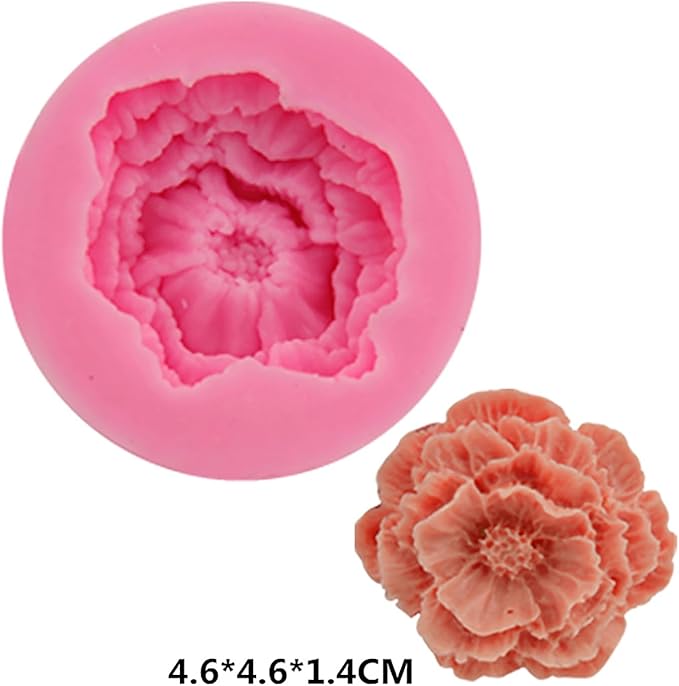 6 Pack Flower Mold: Peony, Rose, Sunflower Resin Casting Molds for Candle Making, Home Decor, 3D Animal Silicone Molds
