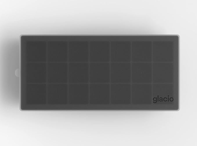 glacio Ice Cube Tray – Small Silicone Molds with Lids, BPA-Free and Flexible for Cocktails and Beverages – Set of 2