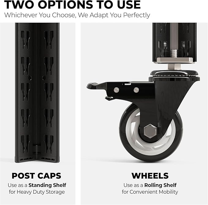 HOMEDANT House 5-Tier Metal Rolling Cart Shelf Rack Casters Heavy Duty Laminated Wheel Shelving Unit Adjustable Utility Storage Shelves Organizer Shelf Kitchen Garage 36.2" W x 16.5" D x 69.5" H 2Pack