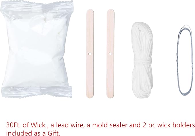MILIVIXAY 2PCS Pillar Candle Mold -Height: 4.0inch,Diameter:2.0inch-30ft Long Wicks, 2pcs Wick Holders, a Mold Sealer and a Lead Wire Included as a Gift.