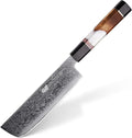 FINDKING 7 Inch Nakiri Vegetable Knife, Japanese Usuba Chef's Knife, Perfect for Home Cooking (BLACK-ROSE Series)