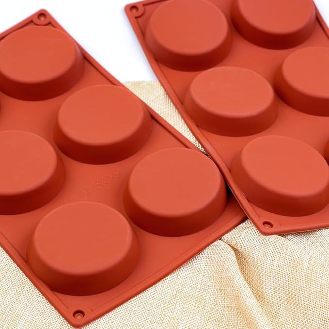 Silicone Disc Molds With Tapered Side, 3.1 Inches Silicone Baking Mold, Nonstick & Quick Release, Mousse Cake Pan for French Dessert, Pie, Candy and Soap, Pack of 4