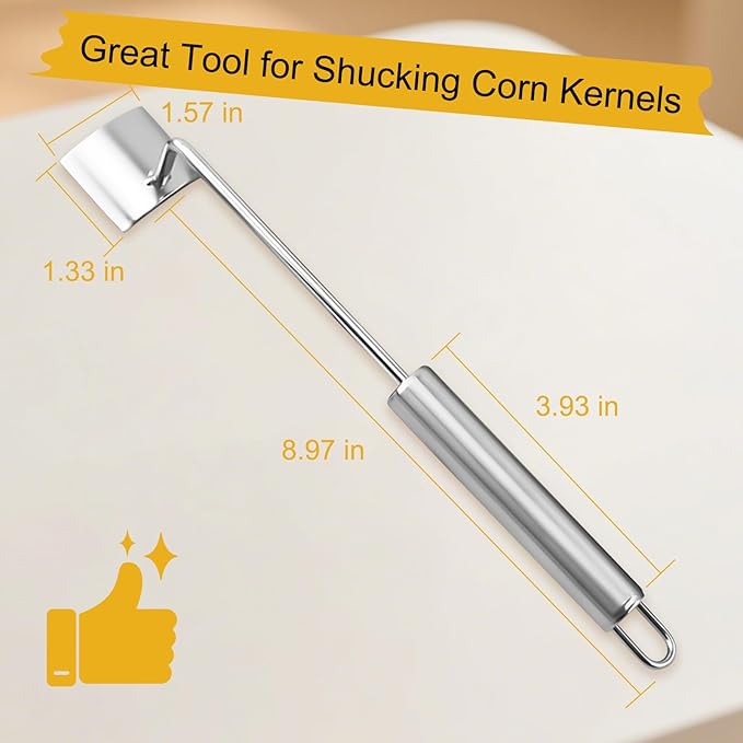 NEW Long Handle Stainless Steel Corn Peeler & Stripper,Corn Cob Stripper,Easy Clean Corn Peeler Corn Cob Stripper Tool