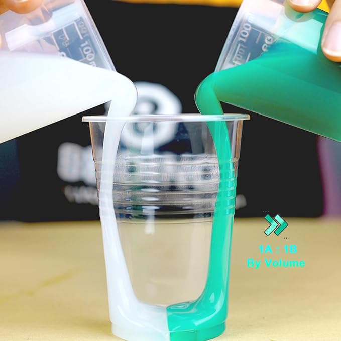 BBDINO Silicone Mold Making Kit - Super Elastic Silicon for Mold-Making 2 Gallons - Platinum Grade 1A:1B Mixing- Ideal for Resin/Silicone/Soap Molds Casting Jade Green