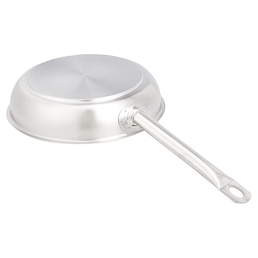 Amazon Basics 3-Piece Stainless Steel Aluminum-Clad Fry Pan Set with 8", 9 1/2", and 12"