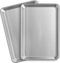 JoyTable Aluminum Baking Sheet Set, 2 Pack Sheet Pan, Commercial Quality Cookie Sheets for Baking or Roasting Non-Stick, 15 x 10 Inch Warp Resistant Aluminum Jelly Roll Baking Pan