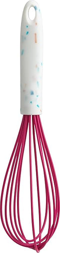 Trudeau White Confetti Silicone Whisk, 10"