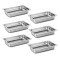 Full Size Hotel Pans 2.5 Inch Deep Stainless Steel Food Pan - Anti-Jam 6 Pack Steam Table Pan Set for Catering, Buffet Use, Kitchen Prep