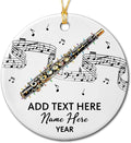 Personalized Text Year Name Piccolo Player Ceramic Ornament, Customized Piccolo Instrument Christmas Hanging Ornament Gift for Dad Mom Husband Wife Brother Sister, Unique Piccolos Piccolo Ornaments