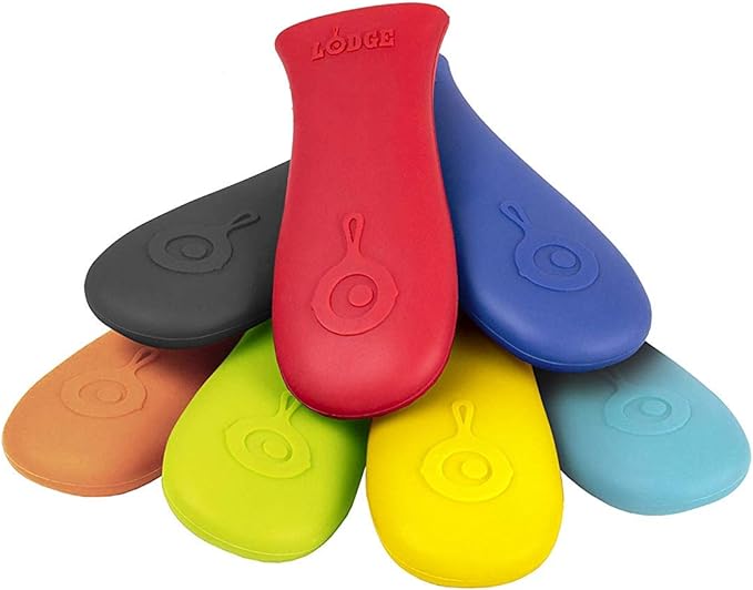 Lodge Silicone Hot Handle Holder - Dishwasher Safe Hot Handle Holder Designed for Lodge Cast Iron Skillets 9 Inches+ w/Keyhole Handle - Reusable Heat Protection Up to 500° - Orange