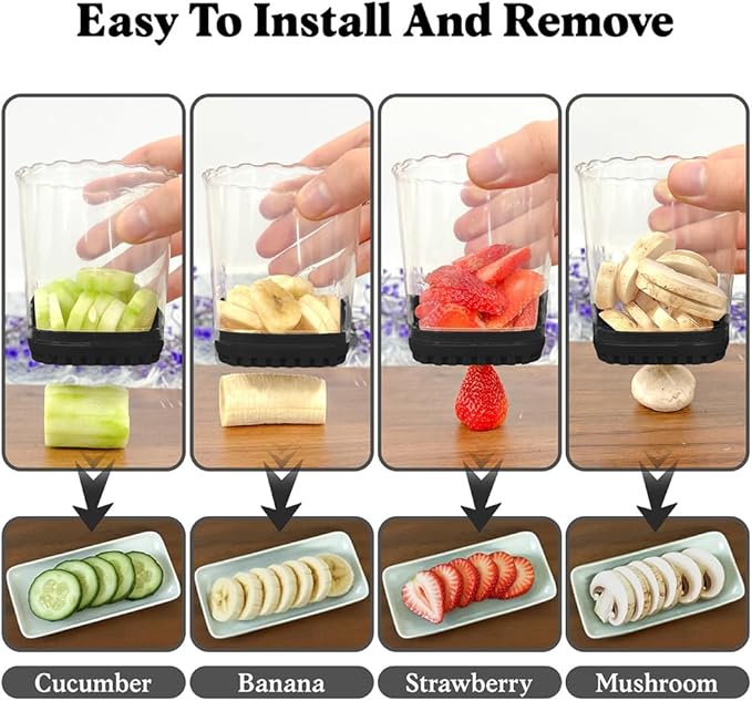 Strawberry Slicer, Fruit Slicer Cup with Push Plate, Grape Cutter Cup Slicers Kitchen Gadget for Egg Kiwi Banana Cucumber, Strawberry Slicers Cutter Tool for Fruits Vegetables (Black, One Size)