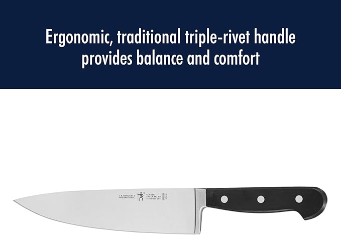 HENCKELS Classic Razor-Sharp 3-Piece Kitchen Knife Set, Chef Knife, Paring Knife, Utility Knife, German Engineered Informed by 100+ Years of Mastery, Stainless Steel