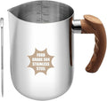 Milk Frothing Pitcher, 32oz Milk Frother Cup 304 Stainless Steel Steaming Pitcher with Art Pen Milk Coffee Jug Cup with Heat-resistant Handle and Scale