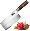 HOSHANHO Ultra Sharp Cleaver Knife 7 inch, High Carbon Powder Steel Meat Cleaver, Butcher Knife with Wooden Handle, Vegetable Meat Cleaver for Home and Restaurant