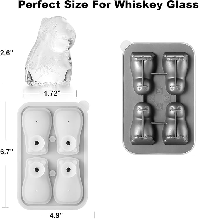 Nax Caki 3D Capybara Ice Cube Mold Fun Shapes, Capybara Gifts for Women & Capybara Lovers, Cute Large Craft Ice Mold, Big Capybara Ice Cube Trays for Whiskey Cocktails Bourbon
