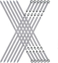 Large Metal Skewers For Grilling Shish Kebab Sticks 22 inch Skewers For Kabobs Flat Barbecue Skewer Stainless Steel Grill Stick for Meat, Chicken, Shrimp, Fruit, Vegetables(12PCS)
