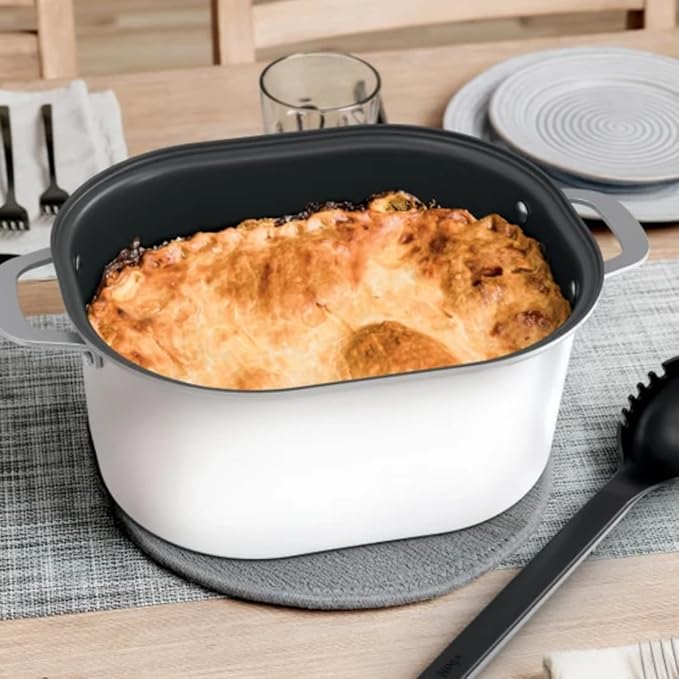 New 2025 Ninja Foodi Possible Cooker PRO Plus 11-in-1 Multi-Cooker, Slow Cooker, 8.5-Qt Smart Cook System with Thermometer and 1400W High-Heat Searing Base, White