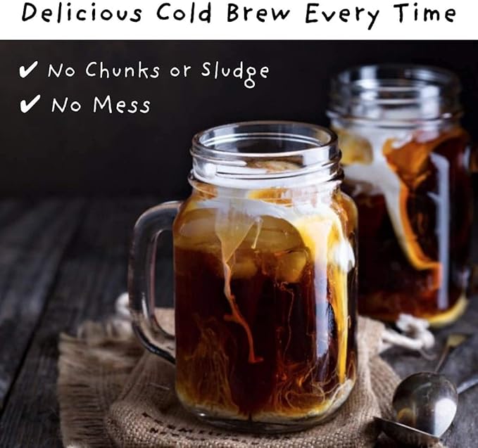 Cold Brew Coffee Filters -Single Use Filter Sock Packs, Disposable, Biodegradable Fine Mesh Brewing Bags for Concentrate, French/Cold Press Kit, Tea in Mason Jar or (30 Pack - Commercial Size)