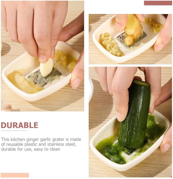 Stainless Steel Ginger Garlic Grater Handheld Kitchen Tool for Easy Mincing and Grating of Ginger Garlic Fruits and Vegetables