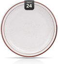 Stoneware Narrow Rim Commercial Grade Dinnerware Brown Speckle, Plate 9", Case of 24
