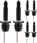 Pafusen 6 Pack Liquor Bottle Pourers, Liquor Pour Spout for Liquor Bottles, Stainless Steel Olive oil Dispenser Spout, Alcohol Pourer Dust Caps Long Covers, Rose Gold